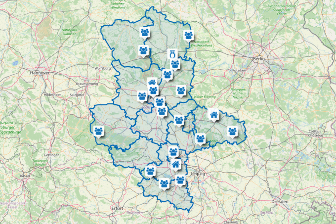 Karte NABU Sachsen-Anhalt - Bildausschnitt: OpenStreetMap